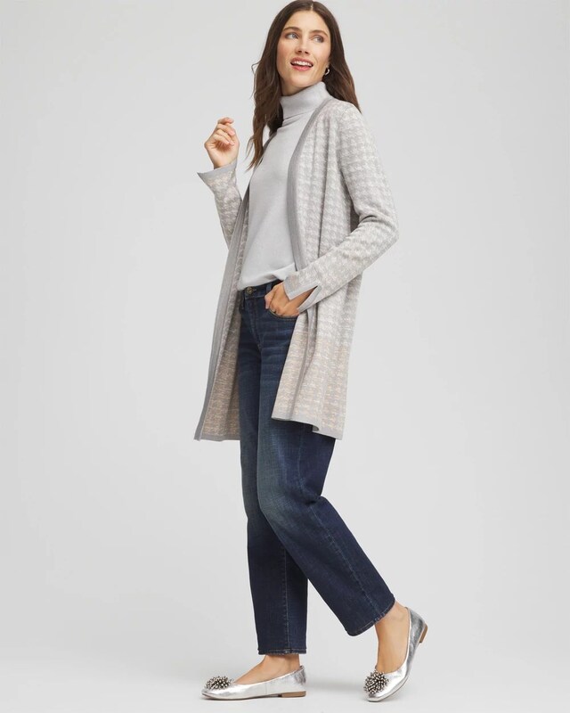 Metallic Herringbone Cardigan - image 2